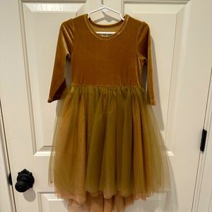Taylor Joelle Bronze Velvet and Tulle Holiday dress size 4